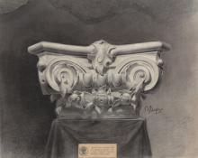 Drawing of a plaster Corinthian capital