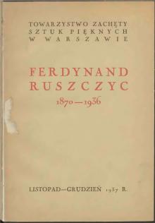 Catalogue "Ferdynand Ruszczyc 1870-1936 m.", 1937