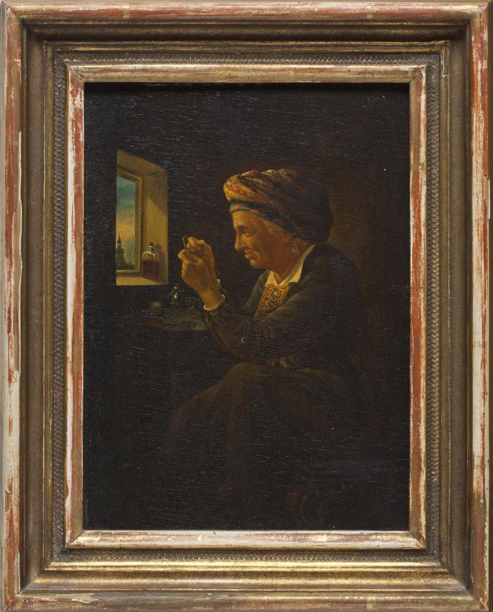 Seamstress (a Jewish woman threading a needle) 
